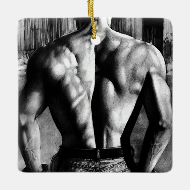 Männliche Bodybuilding Muskeln Pride Man Keramikornament (Vorderseite)