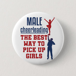 Männliche Cheerleader Bester Weg, um Mädchen abzuh Button