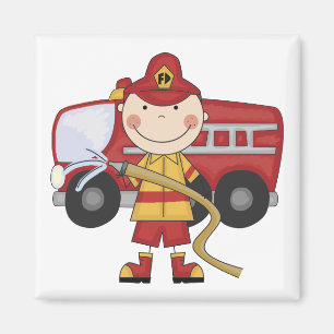 Männliche Feuerwehrmann-T - Shirts und Geschenke Magnet