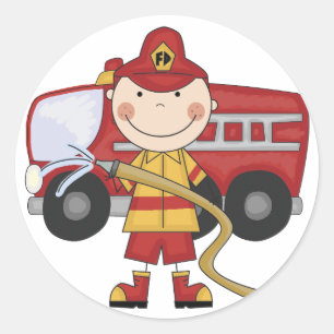 Männliche Feuerwehrmann-T - Shirts und Geschenke Runder Aufkleber