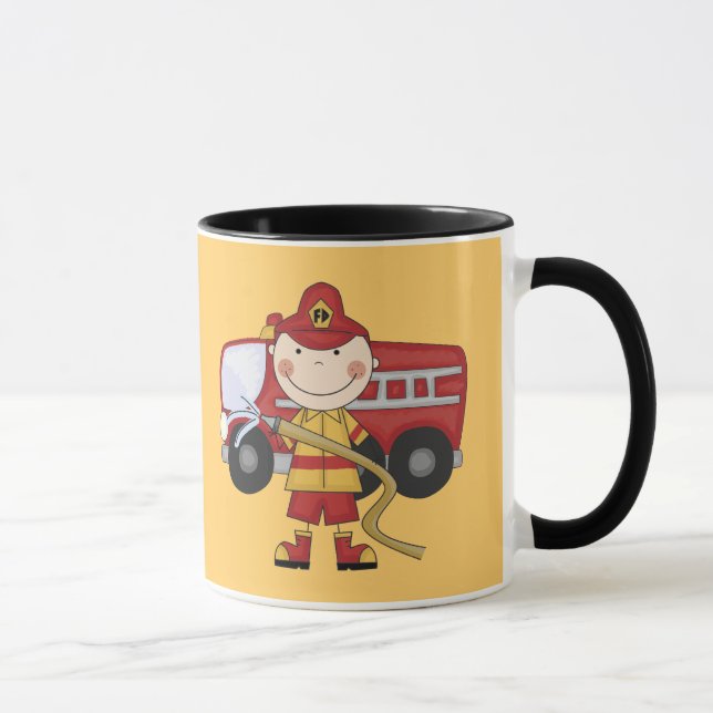 Männliche Feuerwehrmann-T - Shirts und Geschenke Tasse (Rechts)