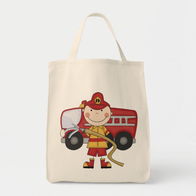Männliche Feuerwehrmann-T - Shirts und Geschenke Tragetasche (Vorne)