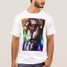 Männliche Figur und Tattookunst in Stolzfarben T-Shirt