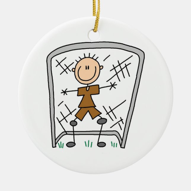 Männliche Fußball-Ziel-Wächter-T - Shirts und Keramikornament (Vorne)