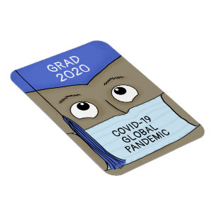 Männliche Graduate Dark Skin COVID-19 Magnet