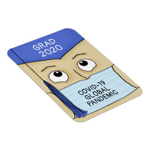 Männliche Graduate Light Skin COVID-19 Magnet