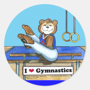 Männliche Gymnast-Aufkleber Runder Aufkleber