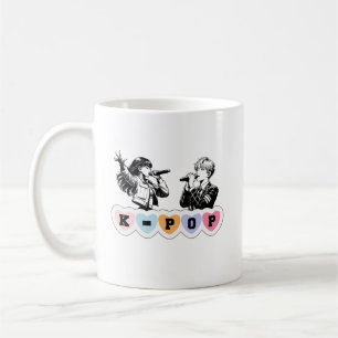 Männliche Idols singen KPop Musikdesign Kaffeetasse