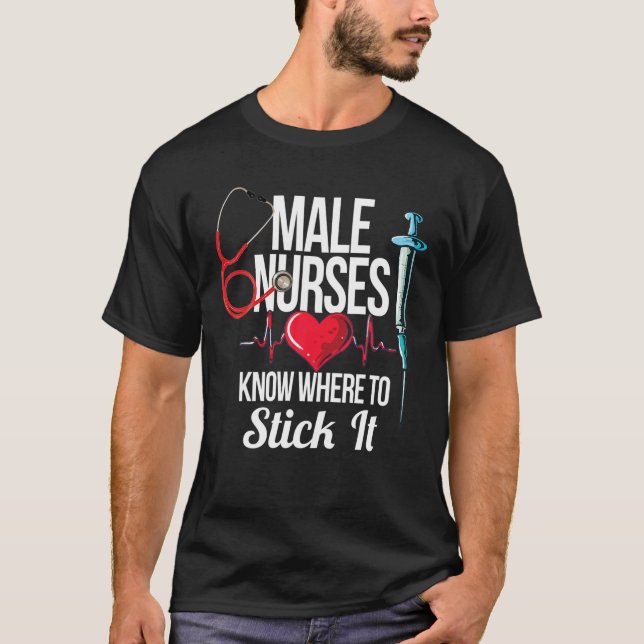 Männliche Krankenschwester oder Mord im Krankenhau T-Shirt (Vorderseite)