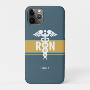 Männliche Krankenschwester RN Healthcare Blue Gold Case-Mate iPhone Hülle
