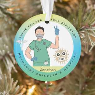Männliche Krankenschwester, Weihnachten im Kranke Ornament