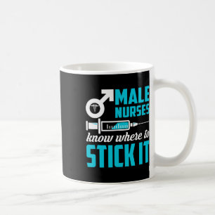 Männliche Krankenschwestern wissen, wo sie es find Kaffeetasse