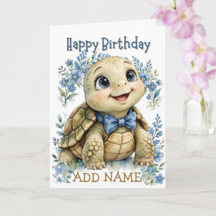 Männliche Landschildkröte: Baby-Tier Pastell-Schle Karte