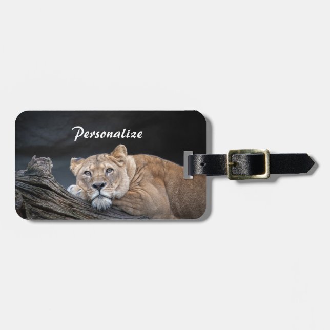 Männliche Löwenruhe im Dschungel Persönliche Reise Gepäckanhänger (Vorderseite horizontal)