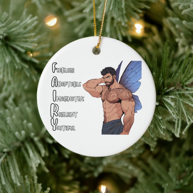 Männliche Märchenschmuck - FAIRY Acrostic Keramik Ornament (Baum)