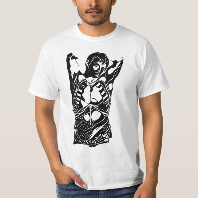Männliche menschliche Anatomie abstrakte Kunst T-Shirt (Vorderseite)
