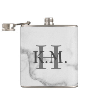 Männliche mit Monogramm Marmorflasche Flachmann