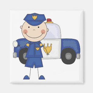 Männliche Polizeibeamte-T-Shirts und Geschenke Magnet