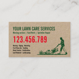 Männliche Rasenmähen Gartengartenlandschaften Visitenkarte