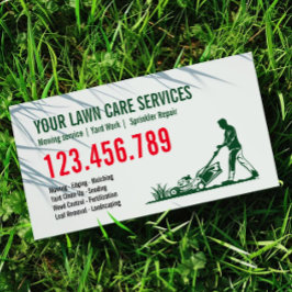 Männliche Rasenmähen Gartengartenlandschaften Visitenkarte