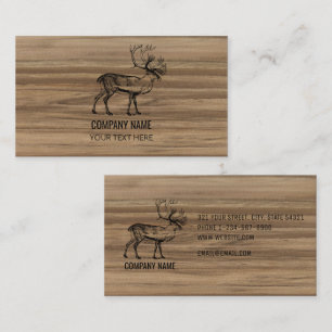 Männliche rustikale Holzstruktur & Hirsch Visitenkarte