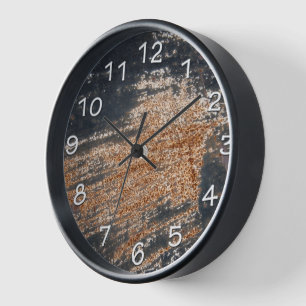 Männliche rustikale schwarze Patina-Textur Werksta Wanduhr
