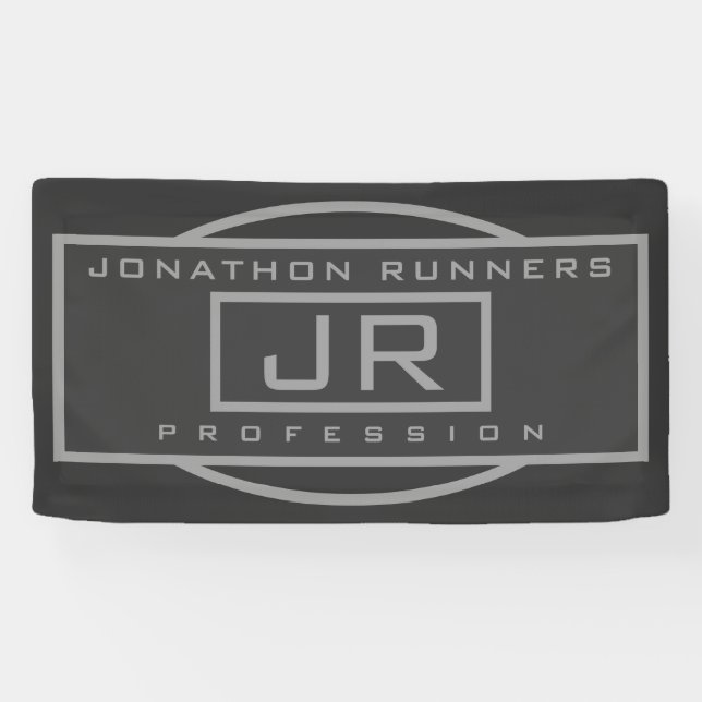 Männliche Sporty Geometric Gray & Dark Grays Banner (Horizontal)