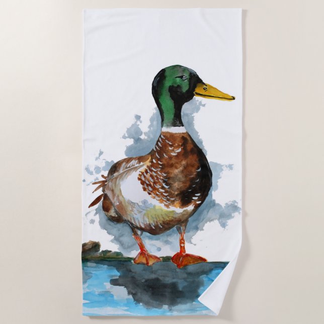 Männliche Stockente Strandtuch (Vorderseite)