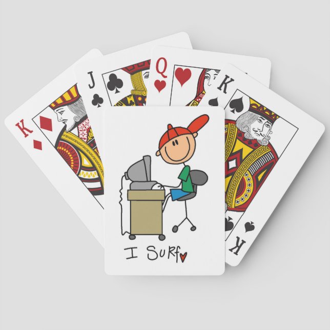 Männliche Stockfigur Web-Surfer Spielkarten (Rückseite)
