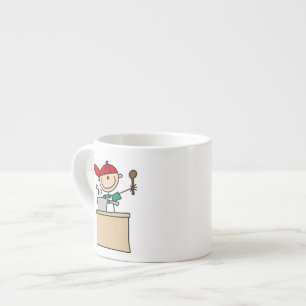 Männliche Strichmännchen-Kochfigur Espressotasse