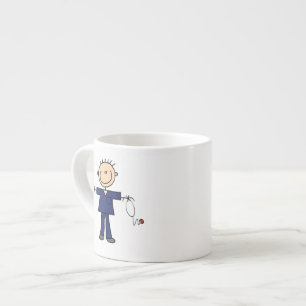 Männliche Strichmännchen-Krankenschwester - Blau Espressotasse