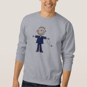 Männliche Strichmännchen-Krankenschwester - Blau Sweatshirt