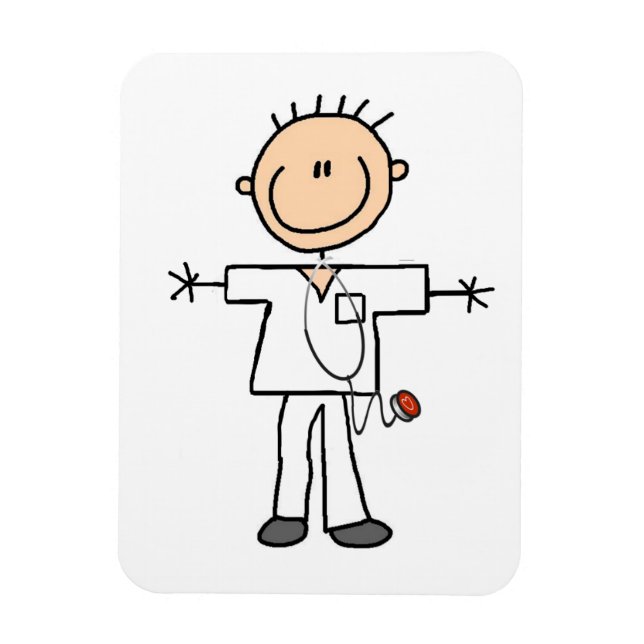 Männliche Strichmännchen-Krankenschwester Magnet (Vertikal)