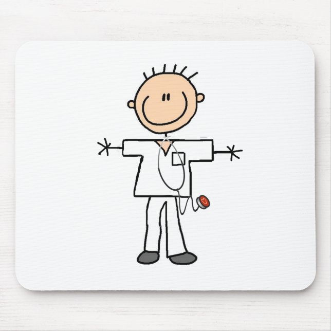 Männliche Strichmännchen-Krankenschwester Mousepad (Vorne)