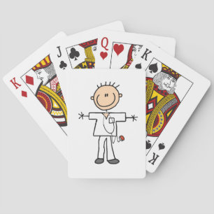 Männliche Strichmännchen-Krankenschwester Spielkarten