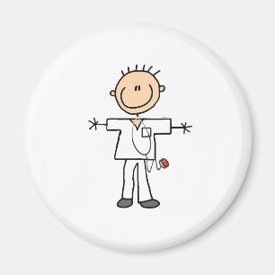 Männliche Strichmännchen-Krankenschwester-T-Shir Magnet
