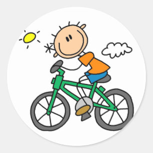 Männliche Strichmännchen-Radfahrert-shirts und Runder Aufkleber