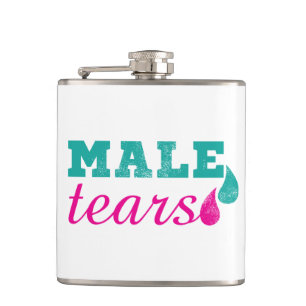 Männliche Tränen Funny Pink und Aquamarin Flachmann
