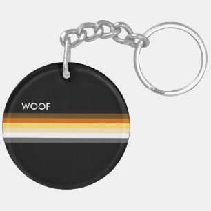 Männliche und elegante Gay-Bear-Pride-Flagge woof Schlüsselanhänger