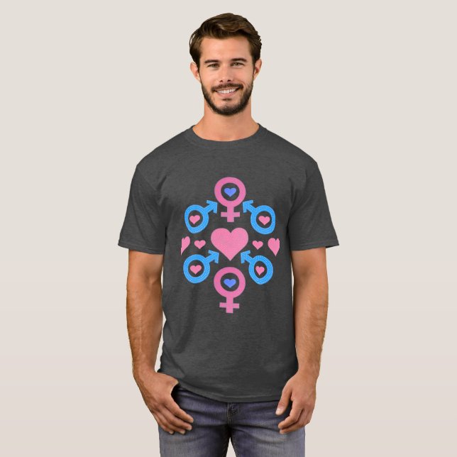 Männliche und weibliche Symbole T-Shirt (Vorne ganz)