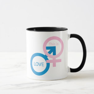 Männliche und weibliche Symbole Tasse