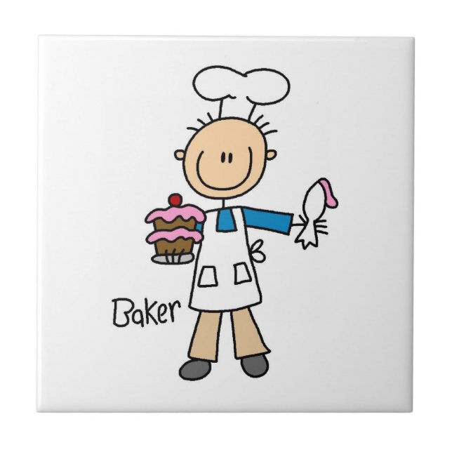 Männlicher Bäcker Fliese (Vorderseite)