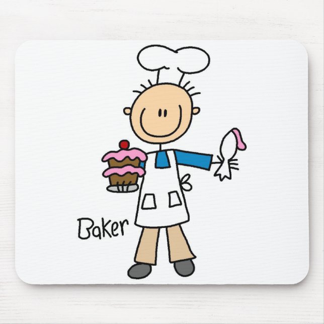 Männlicher Bäcker Mousepad (Vorne)