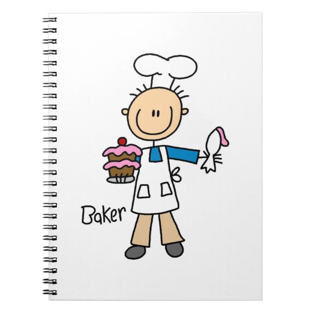 Männlicher Bäcker Notizblock (Vorderseite)