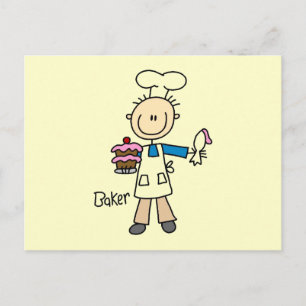 Männlicher Bäcker Postkarte