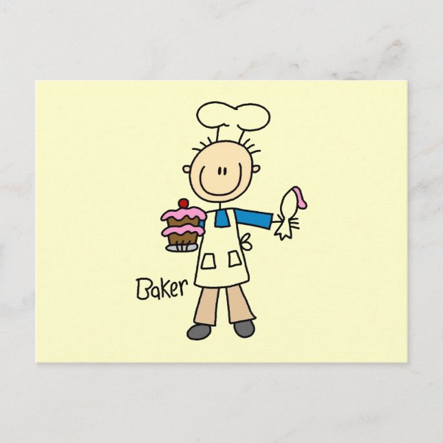 Männlicher Bäcker Postkarte (Vorderseite)