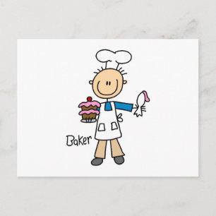 Männlicher Bäcker Postkarte