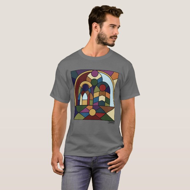 Männlicher Basic-T - Shirt mit Colorblock (Vorne ganz)