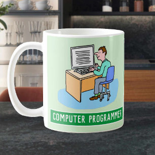 Männlicher Computerprogrammierer mit Namen. Funny Kaffeetasse