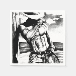 Männlicher Cooler eleganter Country Cowboy Serviette